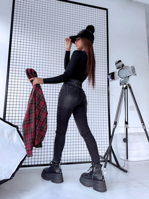 "DEVIL T5311-3" džinsa bikses - TUMŠI PELĒKAS